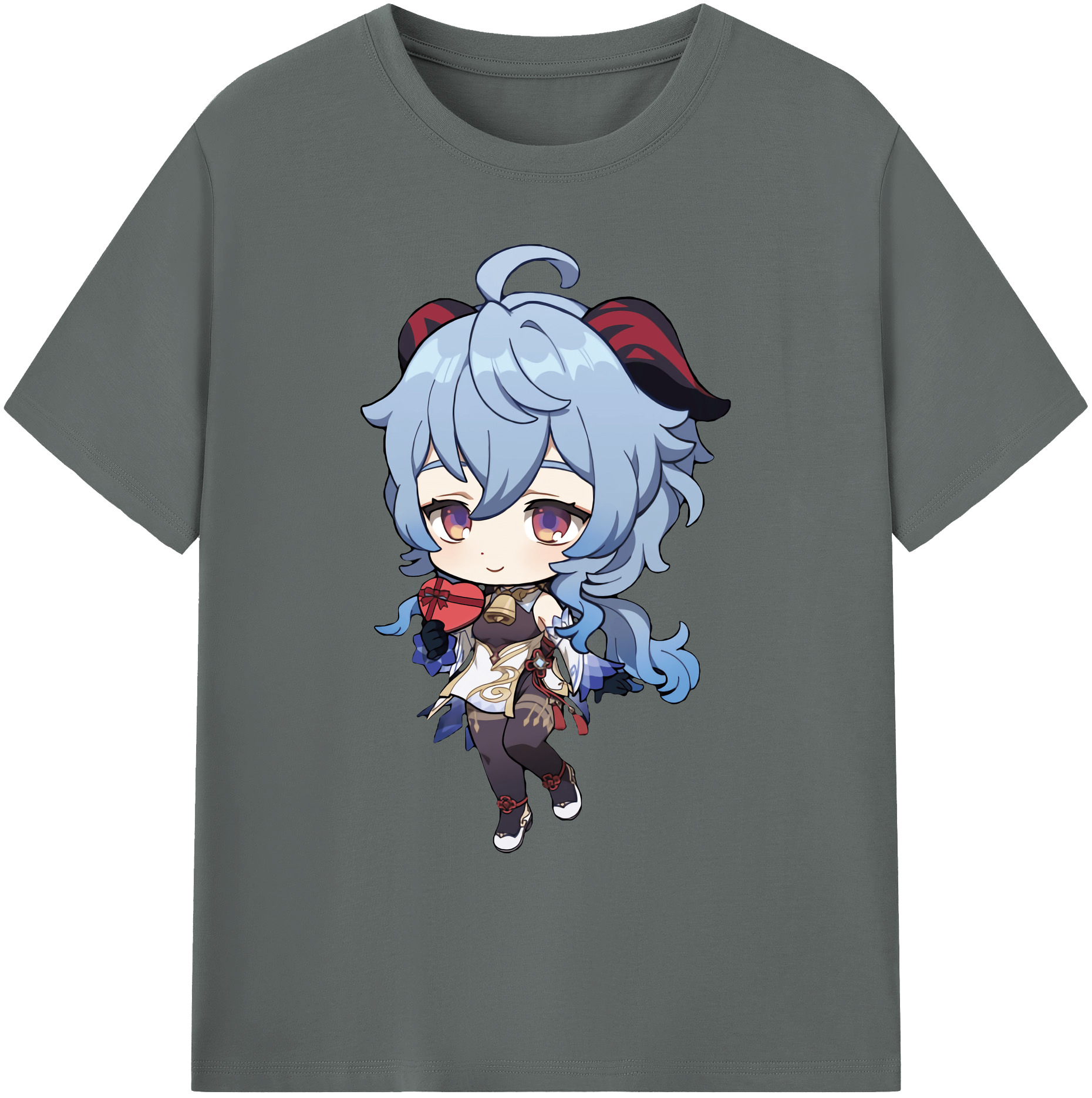 げんし神 甘雨 かんう genshin Ganyu 綿100％ メンズ半袖Tシャツ｜肌触りやわらか＆通気性
